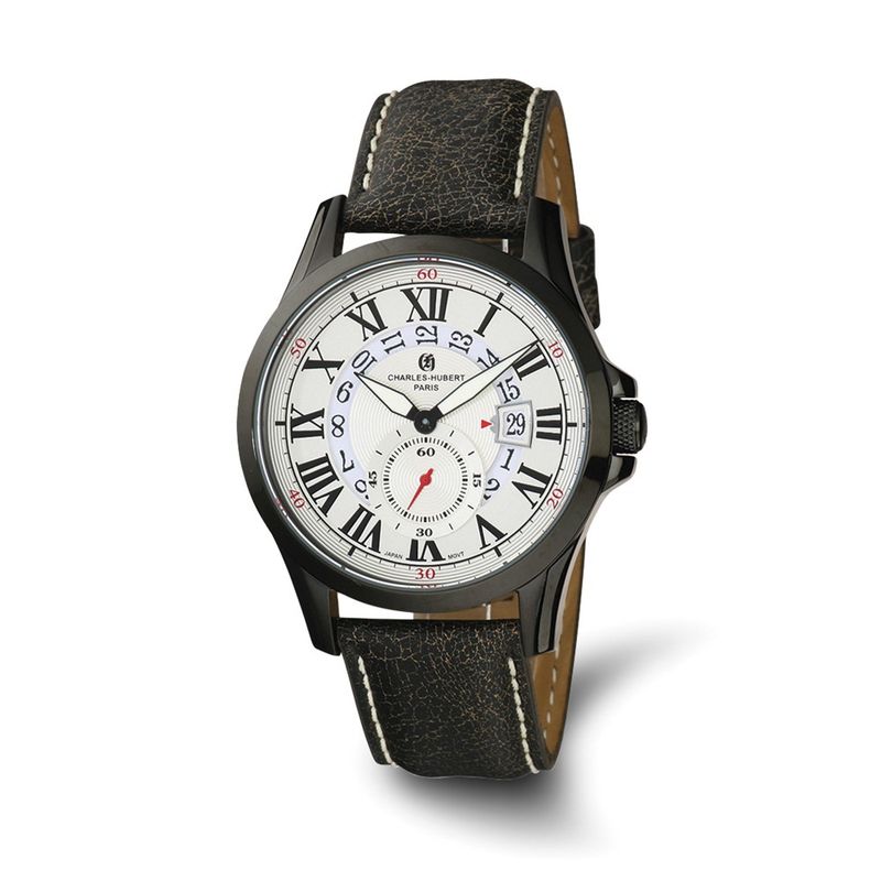 Charles Hubert Mens Black Tone Stainless Steel Silver Dial Watch